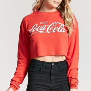 Enjoy Coca-Cola long sleeve crop top